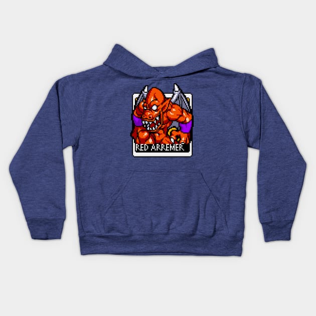 Red Arremer - Ghouls 'n Ghosts Kids Hoodie by retroworldkorea